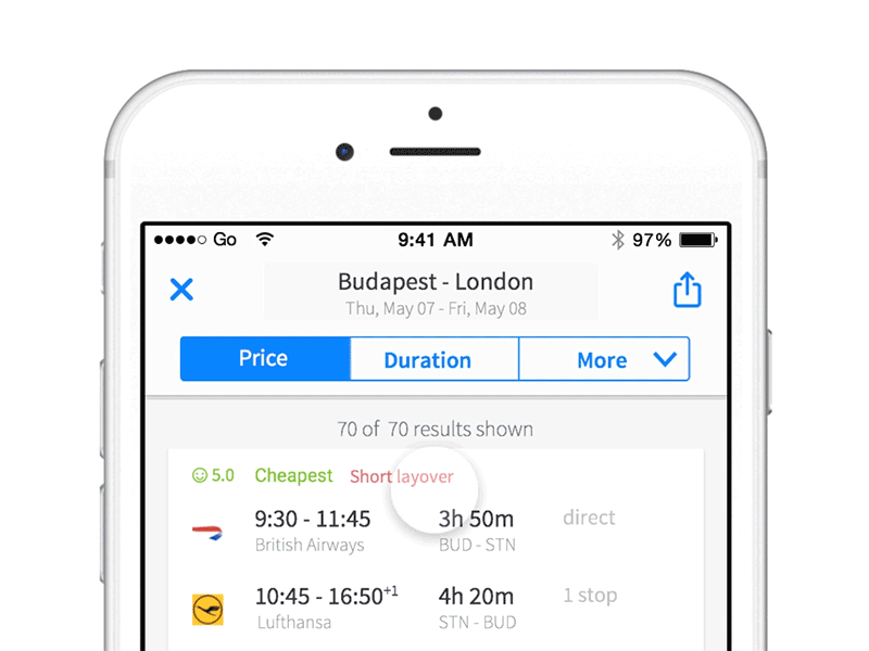 Pull to refresh animation for Skyscanner by daniel feles